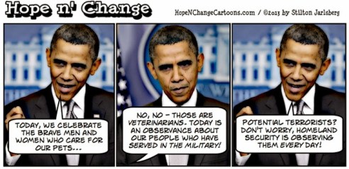obama, obama jokes, cartoon, conservative, tea party, stilton jarlsberg, hope and change, hope n' change, veterans day, potential, terrorists